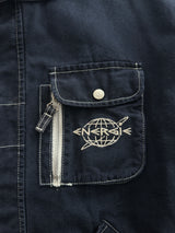 90's Energie Fireman clasp contrast stitch canvas Jacket (L)