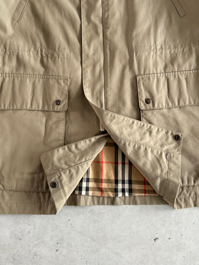 90's Burberry Nova Check Camden Car Coat (L)