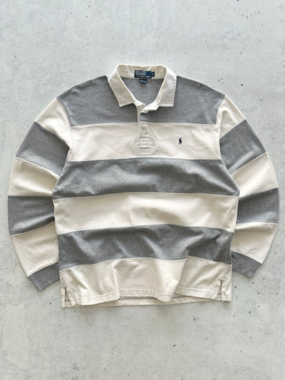 90's Ralph Lauren Heavyweight Stripe Rugby Shirt (XL)