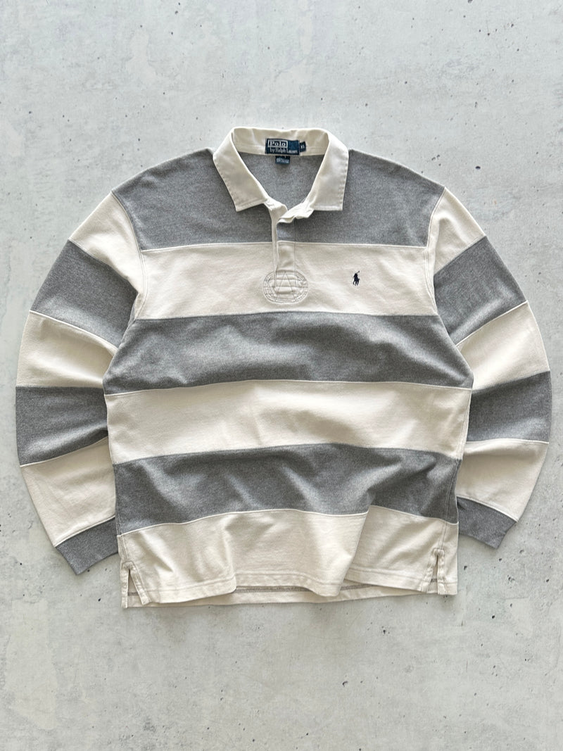 90's Ralph Lauren Heavyweight Stripe Rugby Shirt (XL)