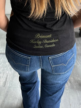 Vintage Harley Davidson V Neck Diamanté T Shirt (Women's S)