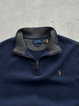 Ralph Lauren Ribbed 1/4 Zip Pullover Jumper (L)