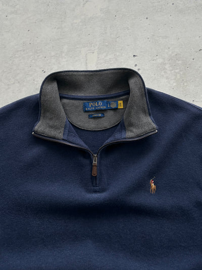 Ralph Lauren Ribbed 1/4 Zip Pullover Jumper (L)