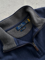 Ralph Lauren Ribbed 1/4 Zip Pullover Jumper (L)
