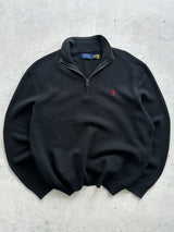 Ralph Lauren Waffle 1/4 Zip Pullover Jumper (L)
