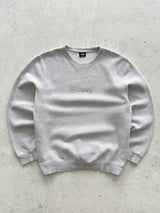 Stussy Fleece Lined Spell Out Crewneck Sweatshirt (L)
