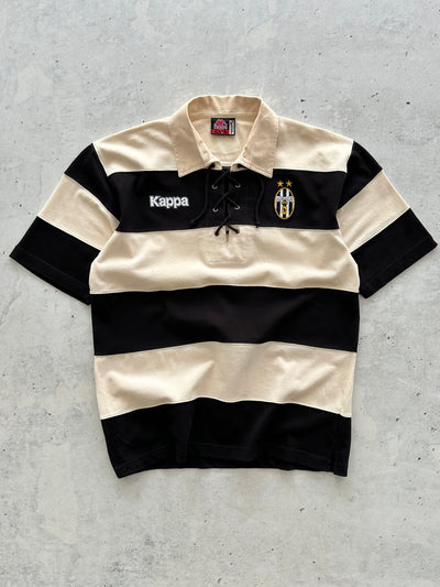 1997 Kappa Juventus laced Stripe Polo Shirt (L)