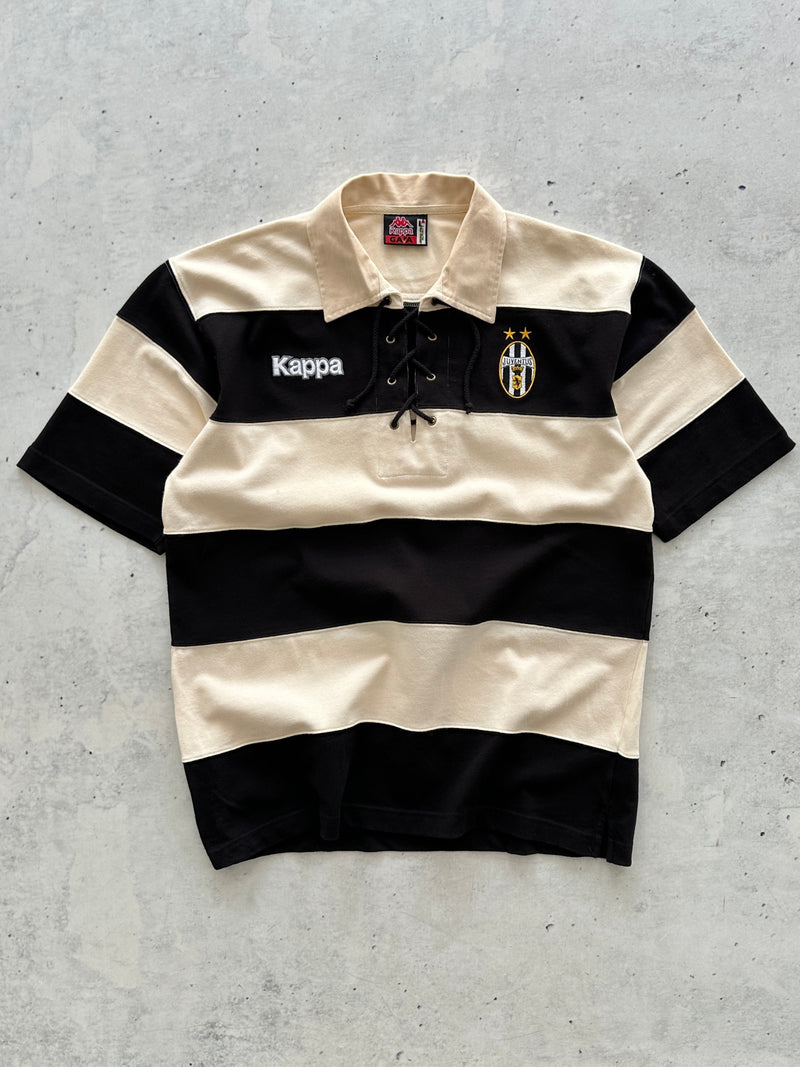1997 Kappa Juventus laced Stripe Polo Shirt (L)