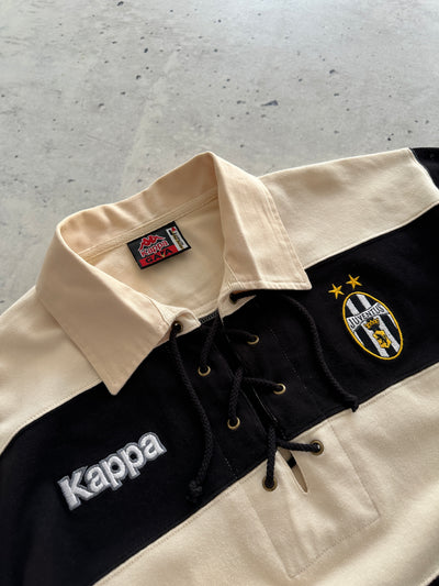1997 Kappa Juventus laced Stripe Polo Shirt (L)