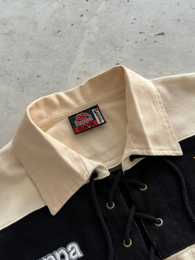 1997 Kappa Juventus laced Stripe Polo Shirt (L)