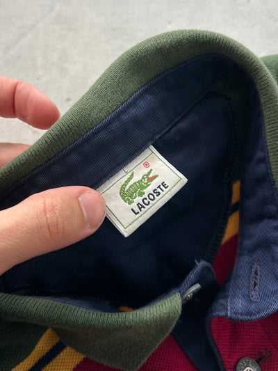 80's Chemise Lacoste Stripe Long Sleeve Polo Shirt (L)