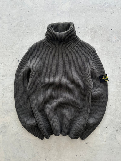 00's Stone Island Chunky Wool Knit Turtle Neck Jumper (S/M)
