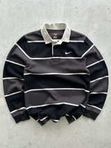 Nike Embroidered Swoosh heavyweight Stripe Rugby Shirt (M)