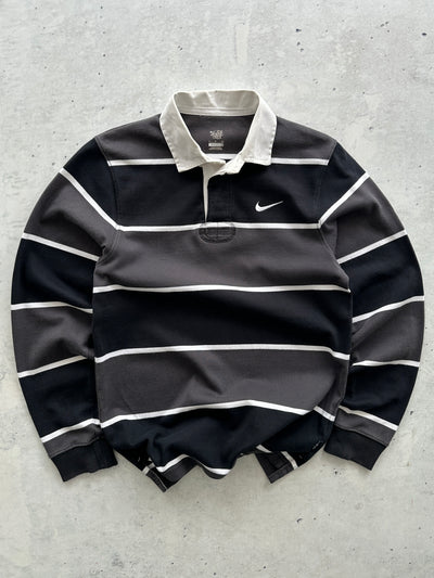 Nike Embroidered Swoosh heavyweight Stripe Rugby Shirt (M)