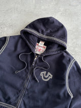 00's True Religion Contrast Stitch Heavyweight Zip Up Hoodie (L)