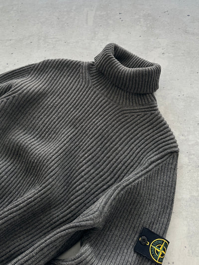 00's Stone Island Chunky Wool Knit Turtle Neck Jumper (S/M)