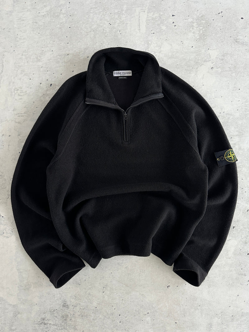 AW/06 Stone Island 1/4 Zip Ribbed Knit Jumper (L)