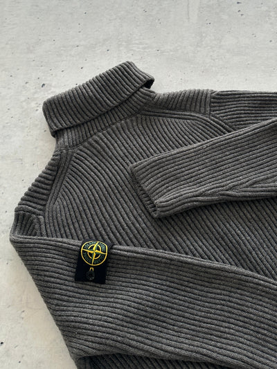 00's Stone Island Chunky Wool Knit Turtle Neck Jumper (S/M)