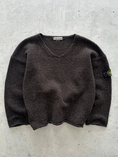 AW/96 Stone Island V Neck Chunky Knit Jumper (S/M)