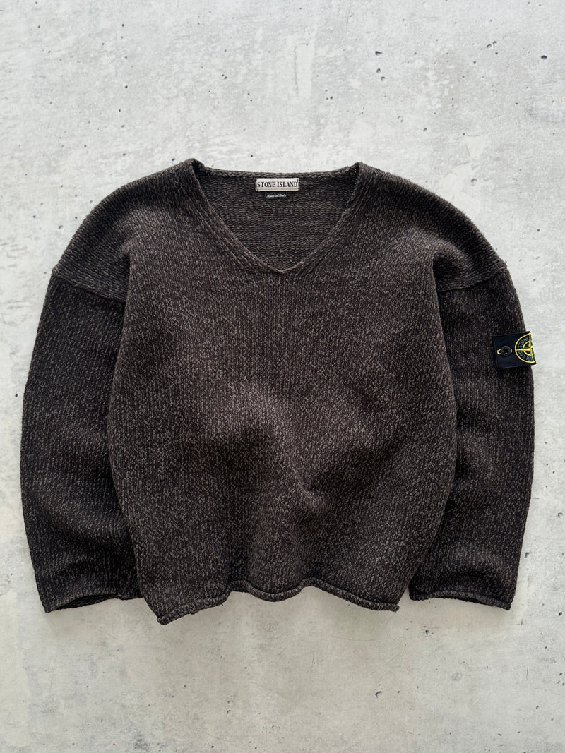 AW/96 Stone Island V Neck Chunky Knit Jumper (S/M)