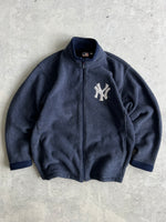 Vintage New York Yankees Embroidered Logo Zip Up Fleece Jacket (L)