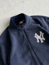 Vintage New York Yankees Embroidered Logo Zip Up Fleece Jacket (L)