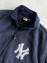 Vintage New York Yankees Embroidered Logo Zip Up Fleece Jacket (L)