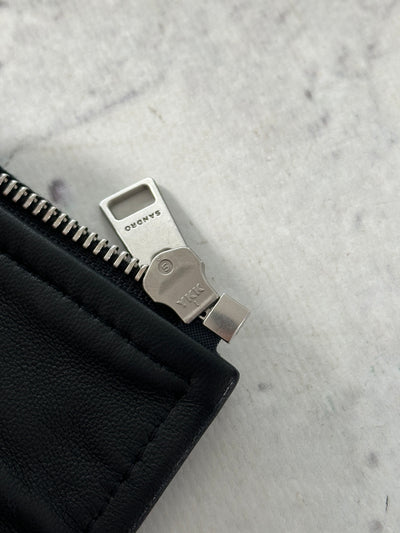 Sandro Zip Up Leather bomber Jacket (S)