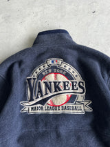 Vintage New York Yankees Embroidered Logo Zip Up Fleece Jacket (L)