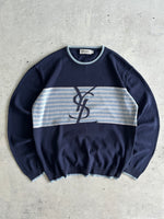 Vintage YSL Stripe Crewneck Knit Jumper (M)
