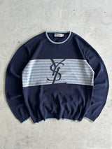 Vintage YSL Stripe Crewneck Knit Jumper (M)