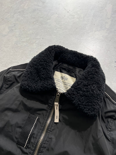 Alpha Industries Shearling Collar Zip Up Jacket (L)