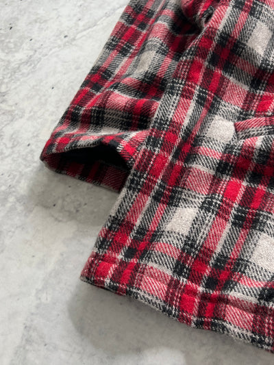 90's Stussy wool plaid zip up overshirt (L)