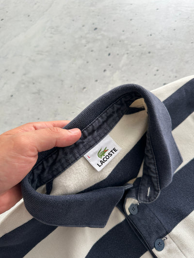 00's Lacoste Stripe Long Sleeve Polo Shirt (M)