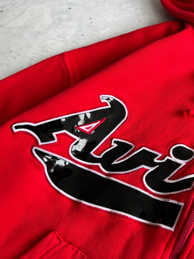 90's Avirex USA Embroidered glossy spellout Heavyweight Hoodie (M)