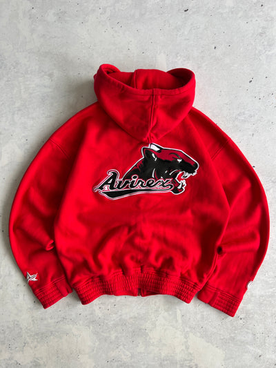 90's Avirex USA Embroidered glossy spellout Heavyweight Hoodie (M)