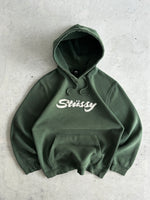 00's Stussy Chenille Appliqué embroidered Heavyweight Hoodie (L)