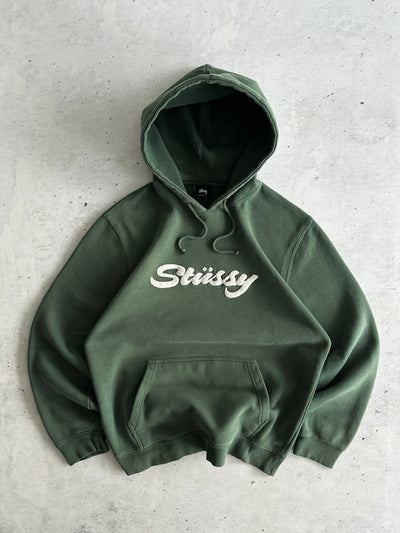 00's Stussy Chenille Appliqué embroidered Heavyweight Hoodie (L)