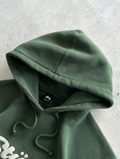 00's Stussy Chenille Appliqué embroidered Heavyweight Hoodie (L)