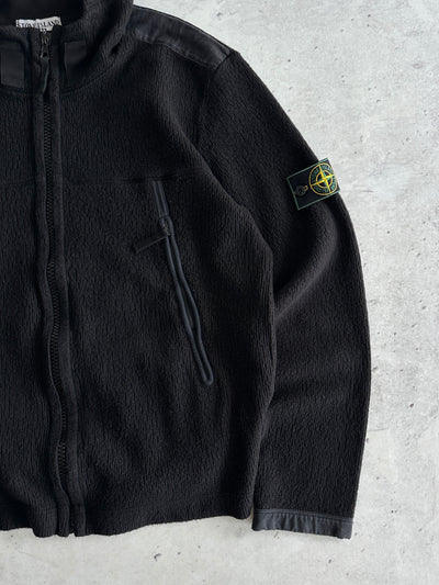 Vintage Stone Island chenille Green badge Zip Up Hoodie (XL
