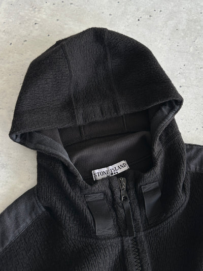 Vintage Stone Island chenille Green badge Zip Up Hoodie (XL