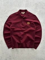 Burberry Embroidered Logo Long Sleeve Polo Shirt (XS)