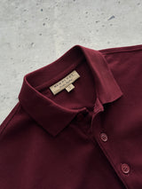 Burberry Embroidered Logo Long Sleeve Polo Shirt (XS)