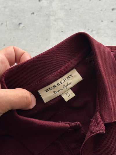 Burberry Embroidered Logo Long Sleeve Polo Shirt (XS)