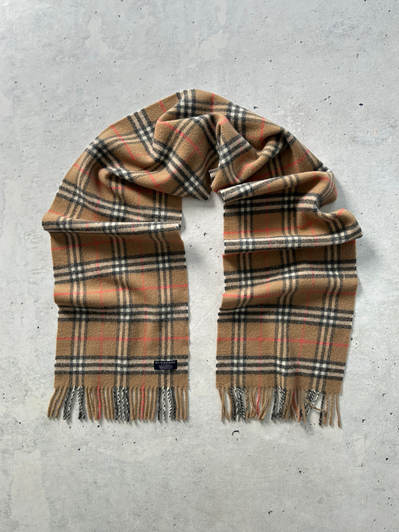 Vintage Burberry Nova Check Wool Scarf (One Size)