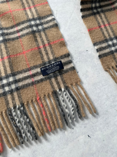 Vintage Burberry Nova Check Wool Scarf (One Size)