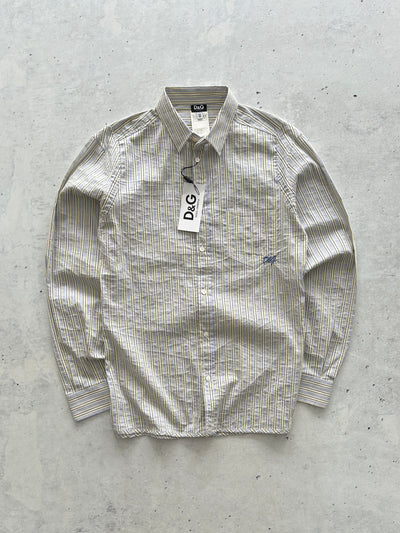 Brand New Dolce & Gabbana Vertical Stripe Long Sleeve Shirt (M/L)
