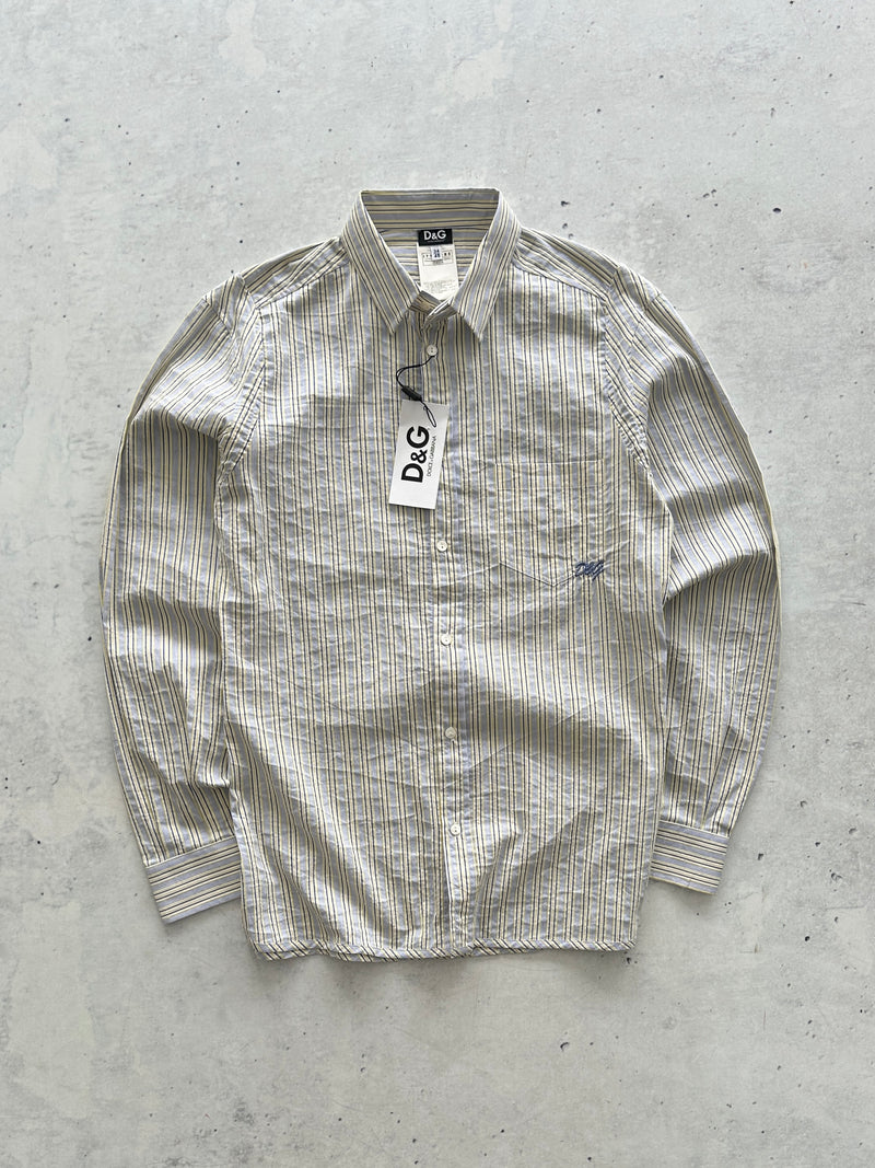Brand New Dolce & Gabbana Vertical Stripe Long Sleeve Shirt (M/L)