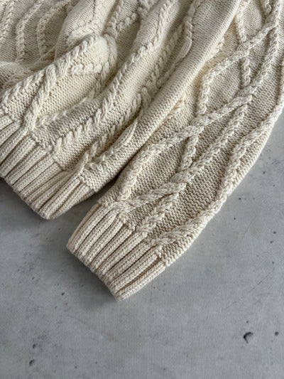 GANT Crewneck Chunky Wool cable Knit Jumper (M)