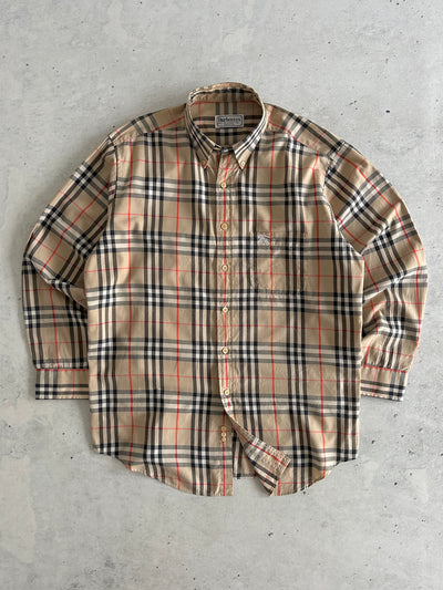 90's Burberry Nova Check Long Sleeve Shirt (L)